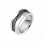 Silver And Titianium Earthquake Wedding Band 