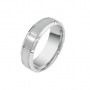 Brushed and Cross Grooved Wedding Band | Castle | Timeless Wedding Bands
