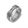 Titanium And White Gold Wedding Band For Him | Connected | Timeless Wedding Bands